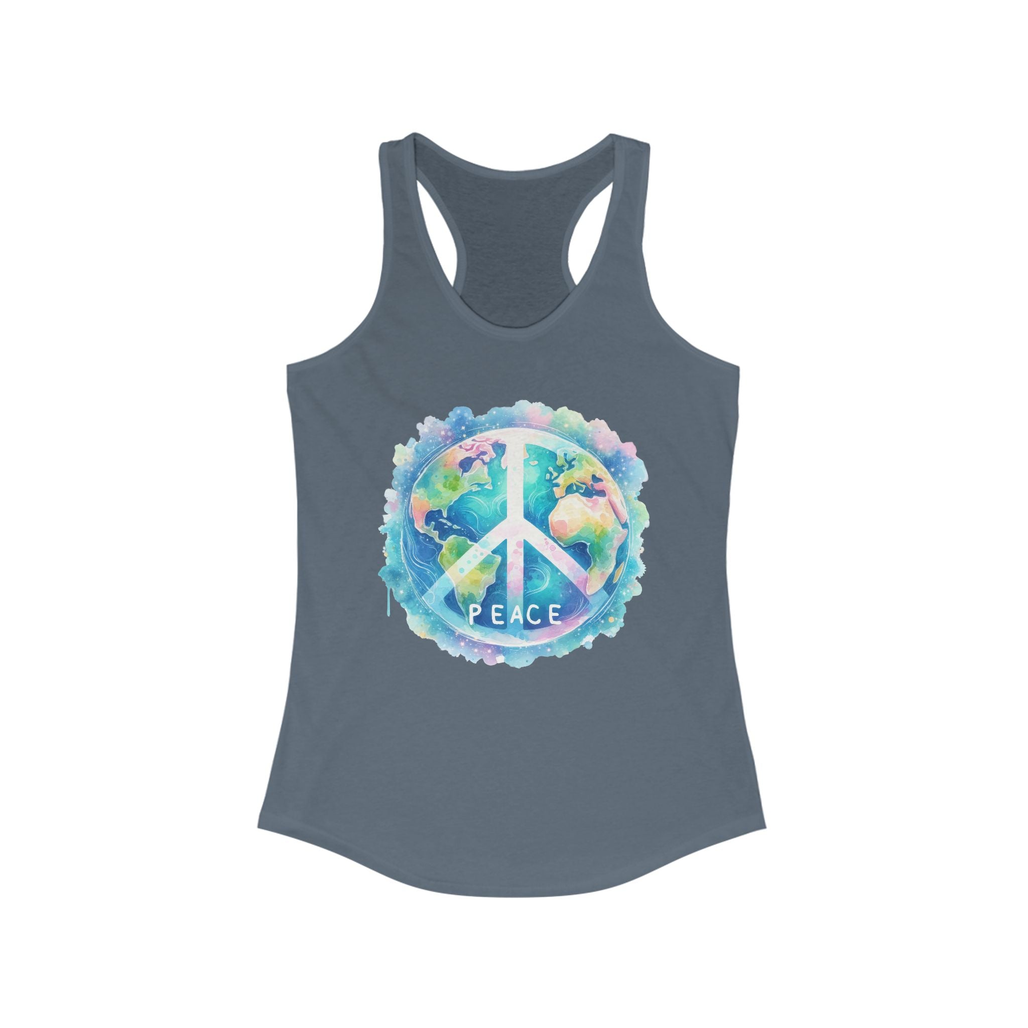 Racerback Tank Earth Peace Sign Women's Tank Top