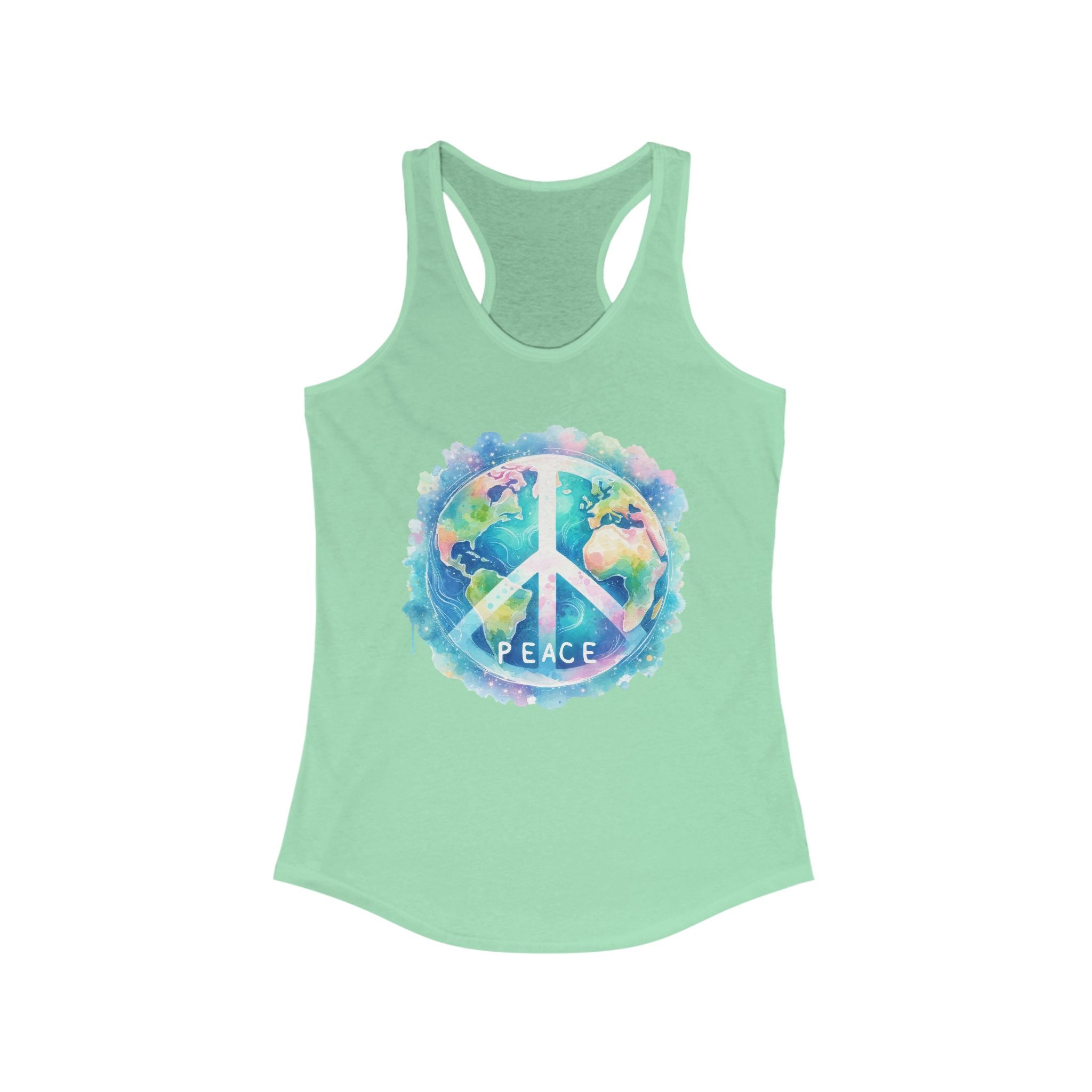 Racerback Tank Earth Peace Sign Women's Tank Top