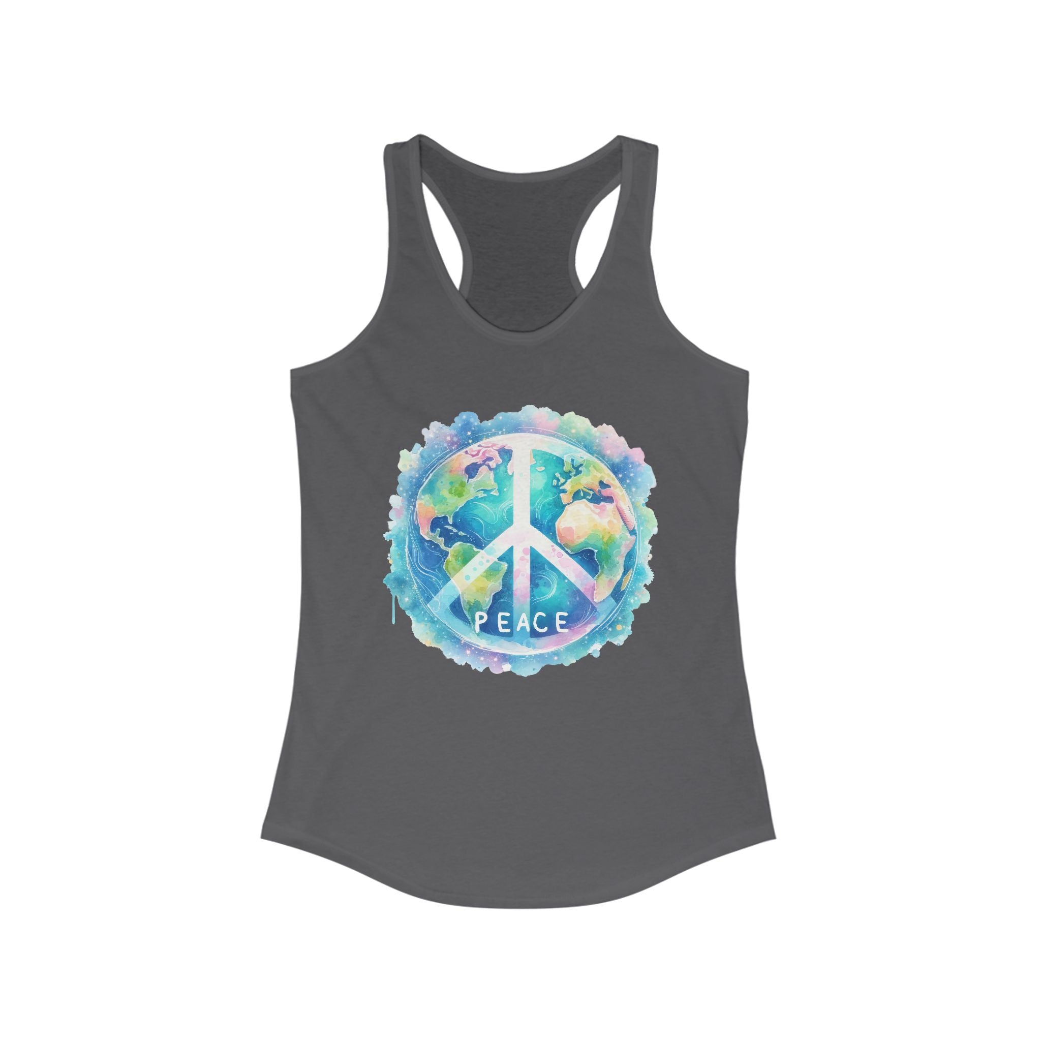 Racerback Tank Earth Peace Sign Women's Tank Top