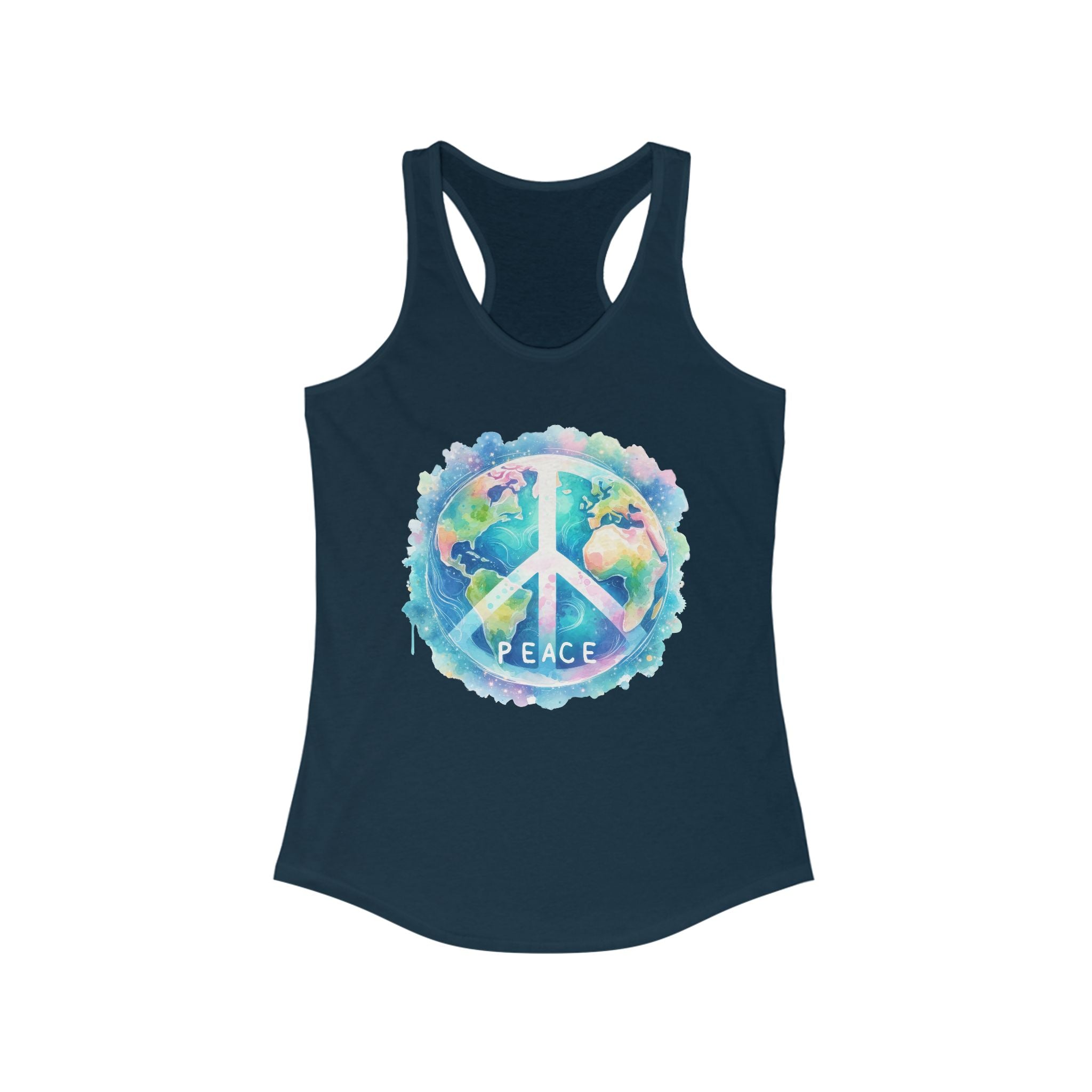 Racerback Tank Earth Peace Sign Women's Tank Top