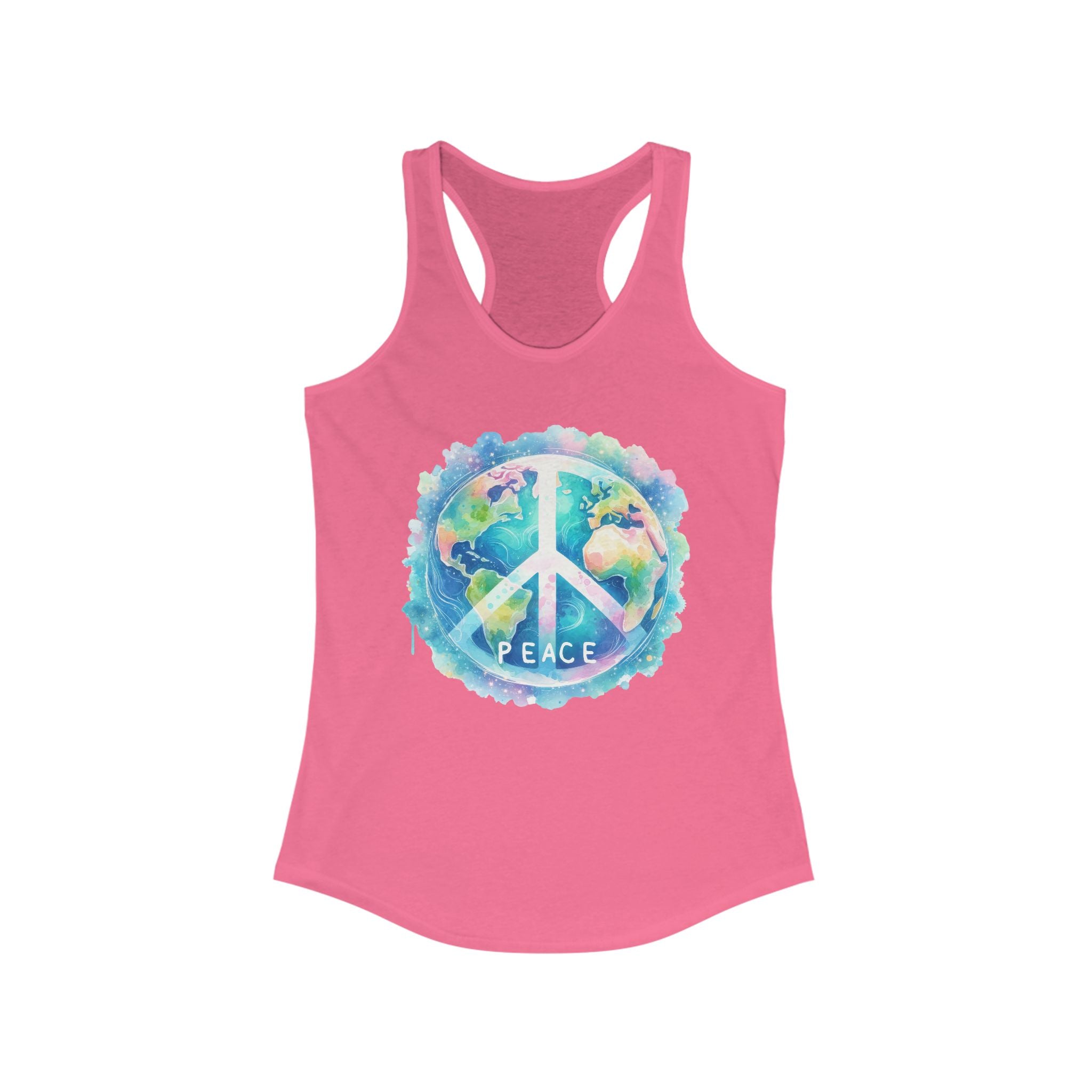 Racerback Tank Earth Peace Sign Women's Tank Top