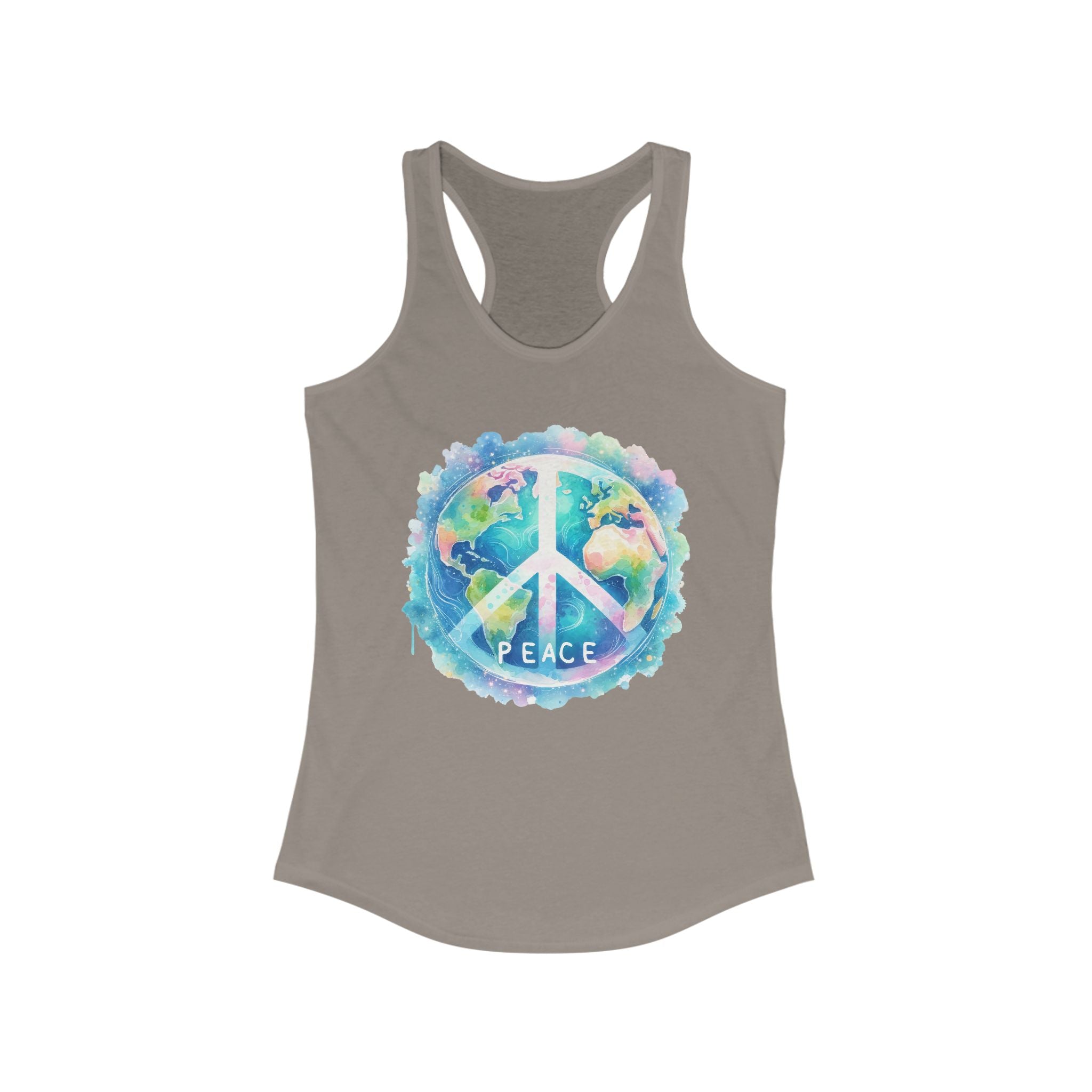 Racerback Tank Earth Peace Sign Women's Tank Top