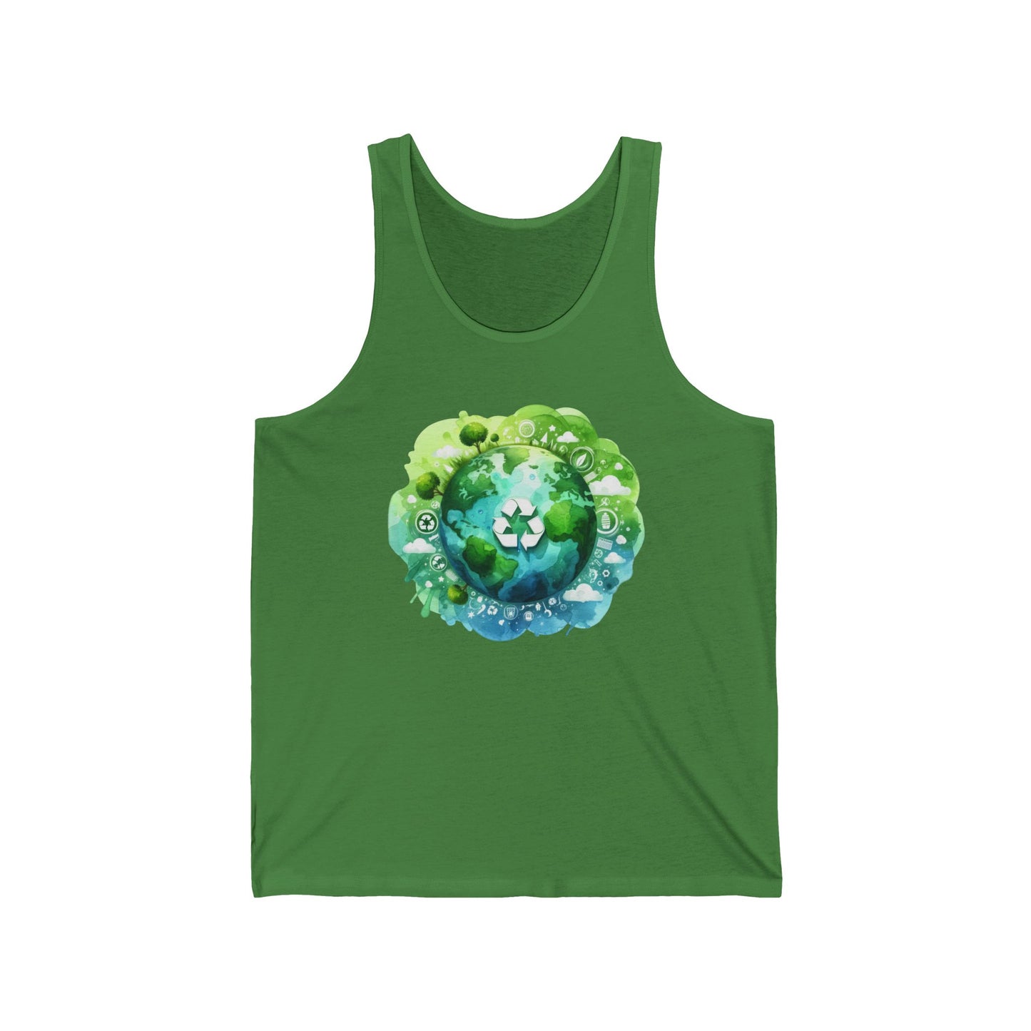 Eco-Friendly Unisex Jersey Tank Top - Sustainable Planet Design