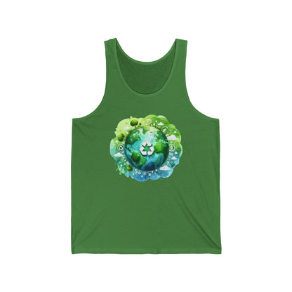 Eco-Friendly Unisex Jersey Tank Top - Sustainable Planet Design