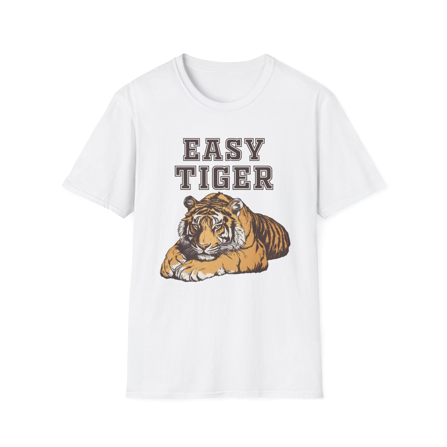 Easy Tiger Unisex Softstyle T-Shirt - Relaxed Graphic Tee for Animal Lovers