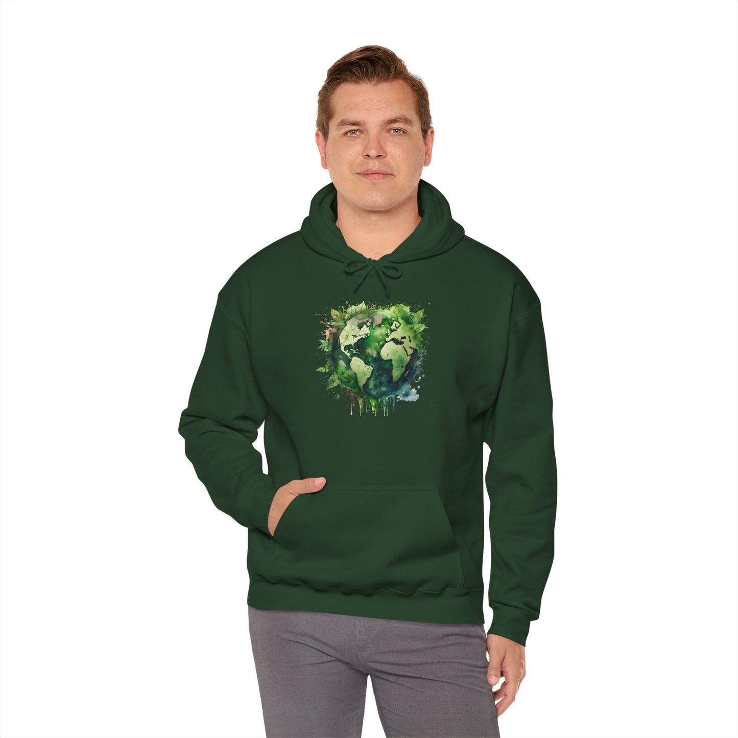 Eco-Friendly World Map Hooded Sweatshirt