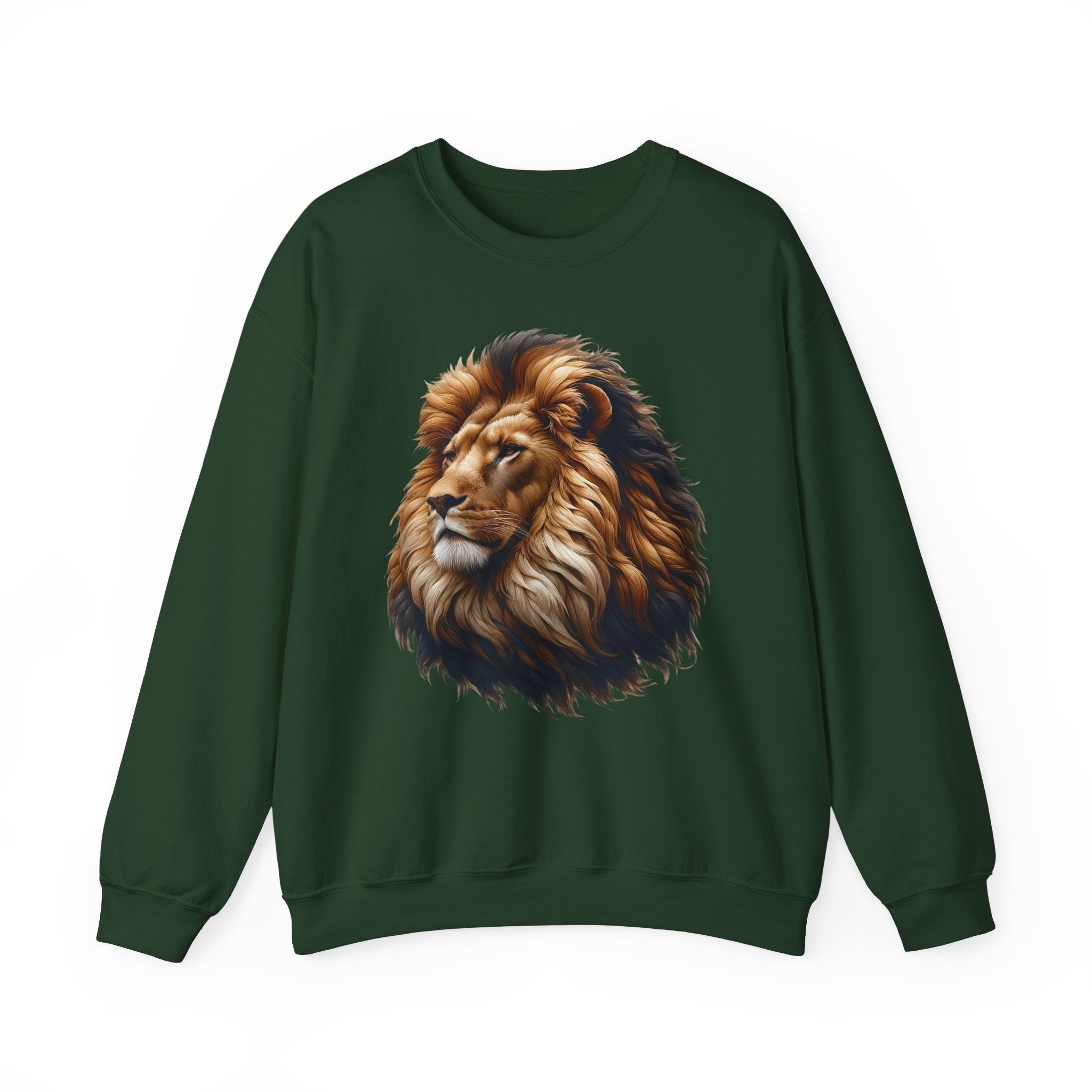 Lion Design Crewneck Sweatshirt - Relaxed Comfort for Animal Lovers