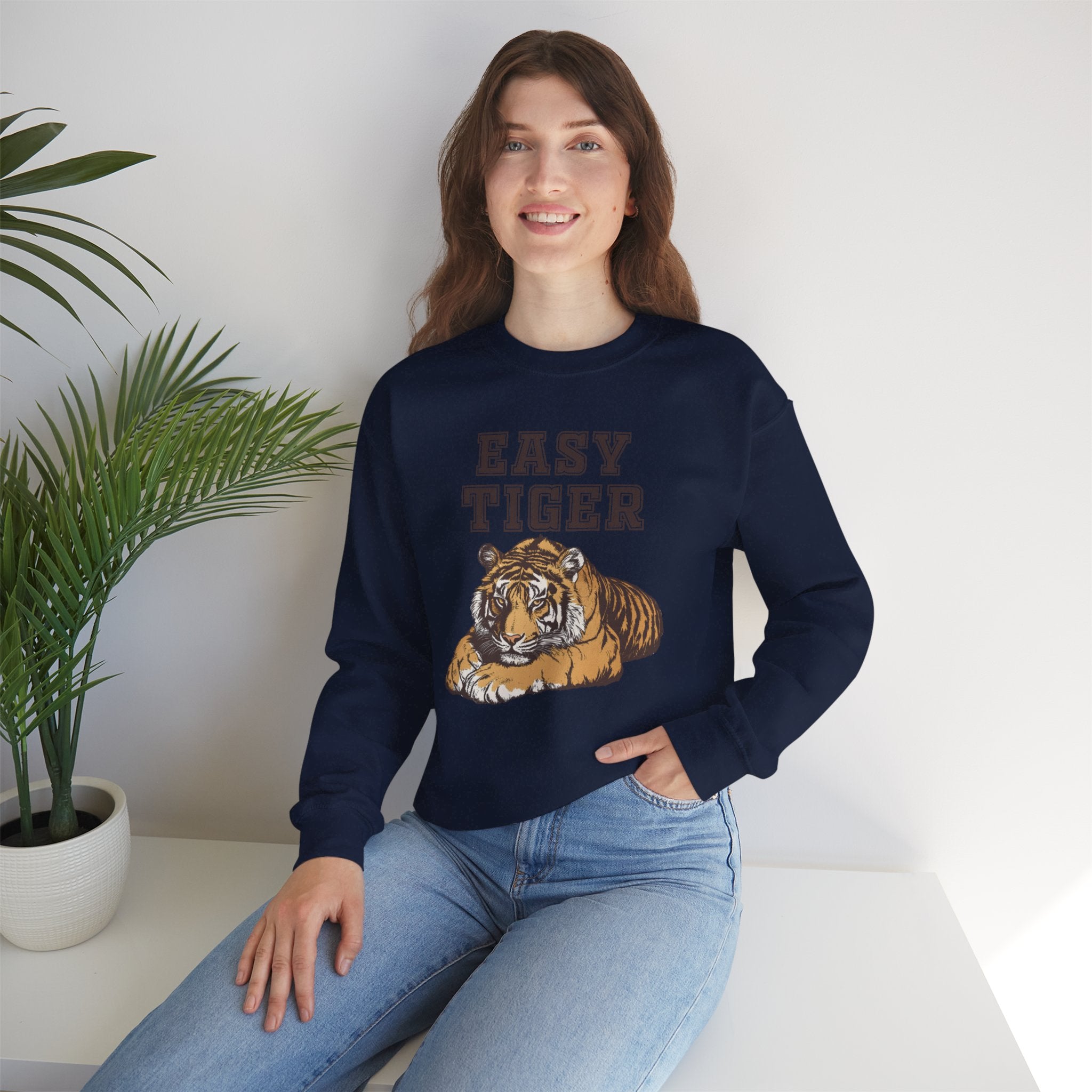 Easy Tiger Unisex Heavy Blend™ Crewneck Sweatshirt - Relaxed Comfort for Animal Lovers