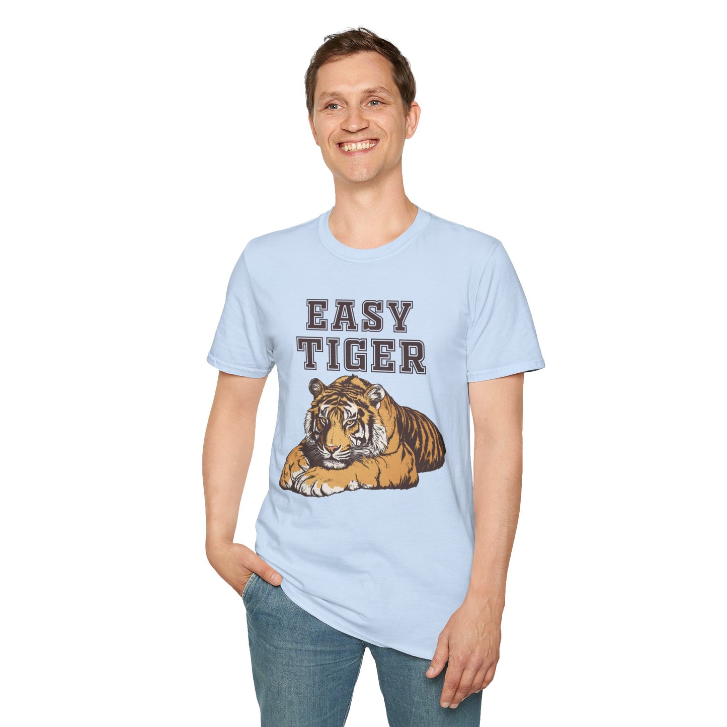 Easy Tiger Unisex Softstyle T-Shirt - Relaxed Graphic Tee for Animal Lovers