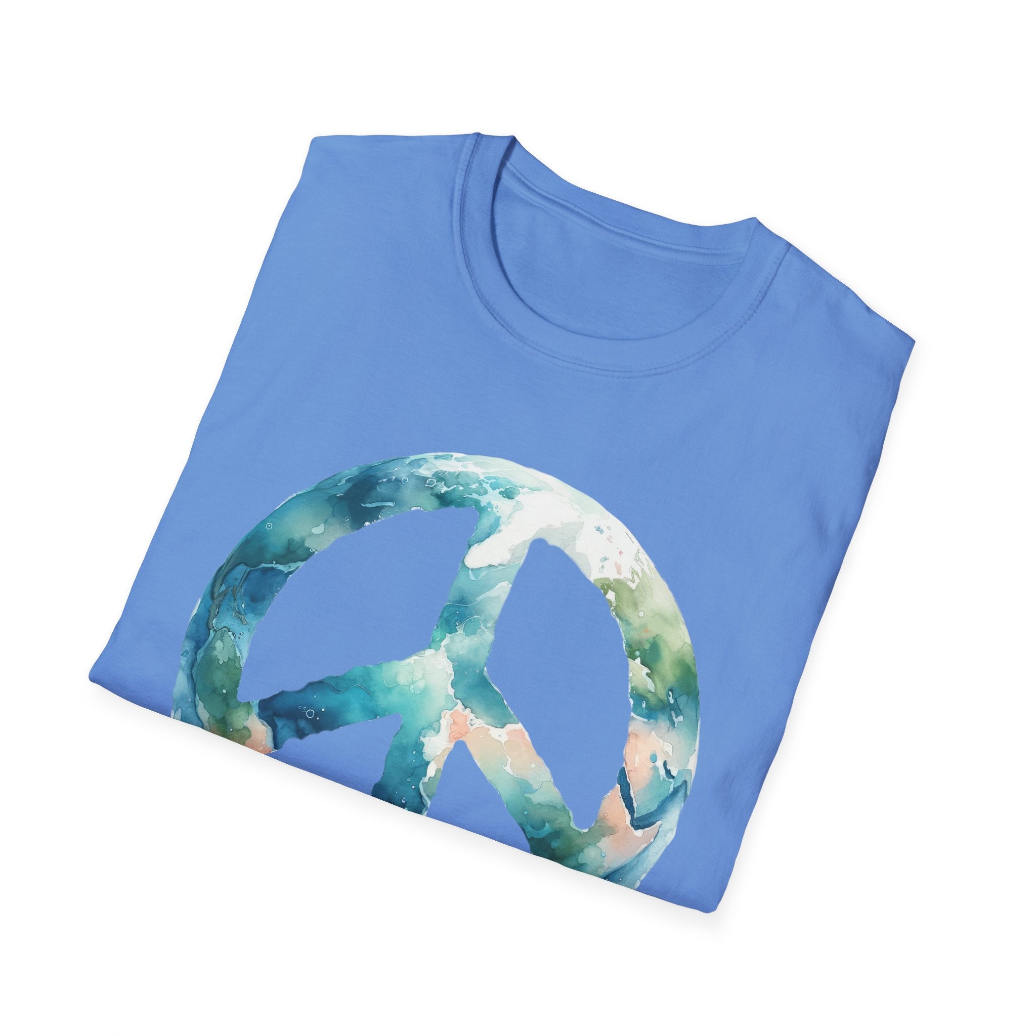 Earth Peace Sign Unisex T-Shirt - Watercolor Planet-Inspired