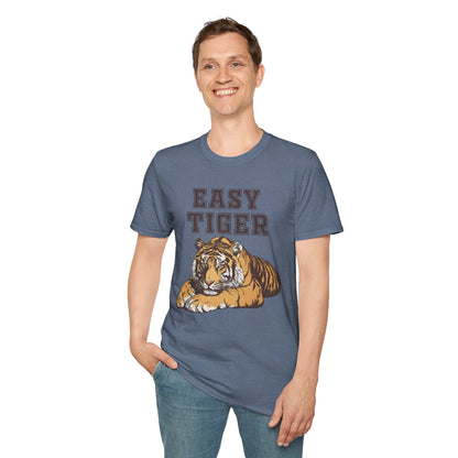 Easy Tiger Unisex Softstyle T-Shirt - Relaxed Graphic Tee for Animal Lovers