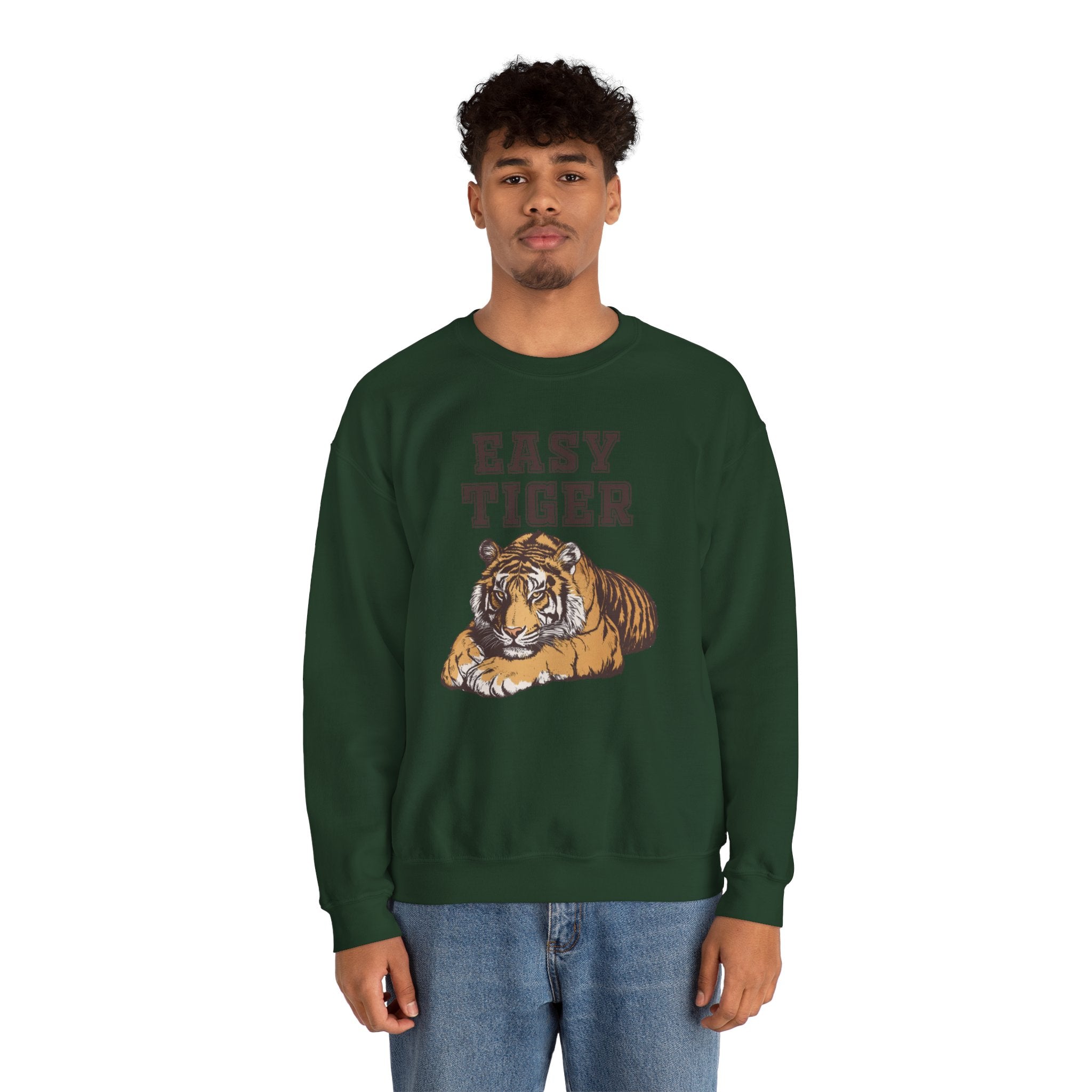 Easy Tiger Unisex Heavy Blend™ Crewneck Sweatshirt - Relaxed Comfort for Animal Lovers