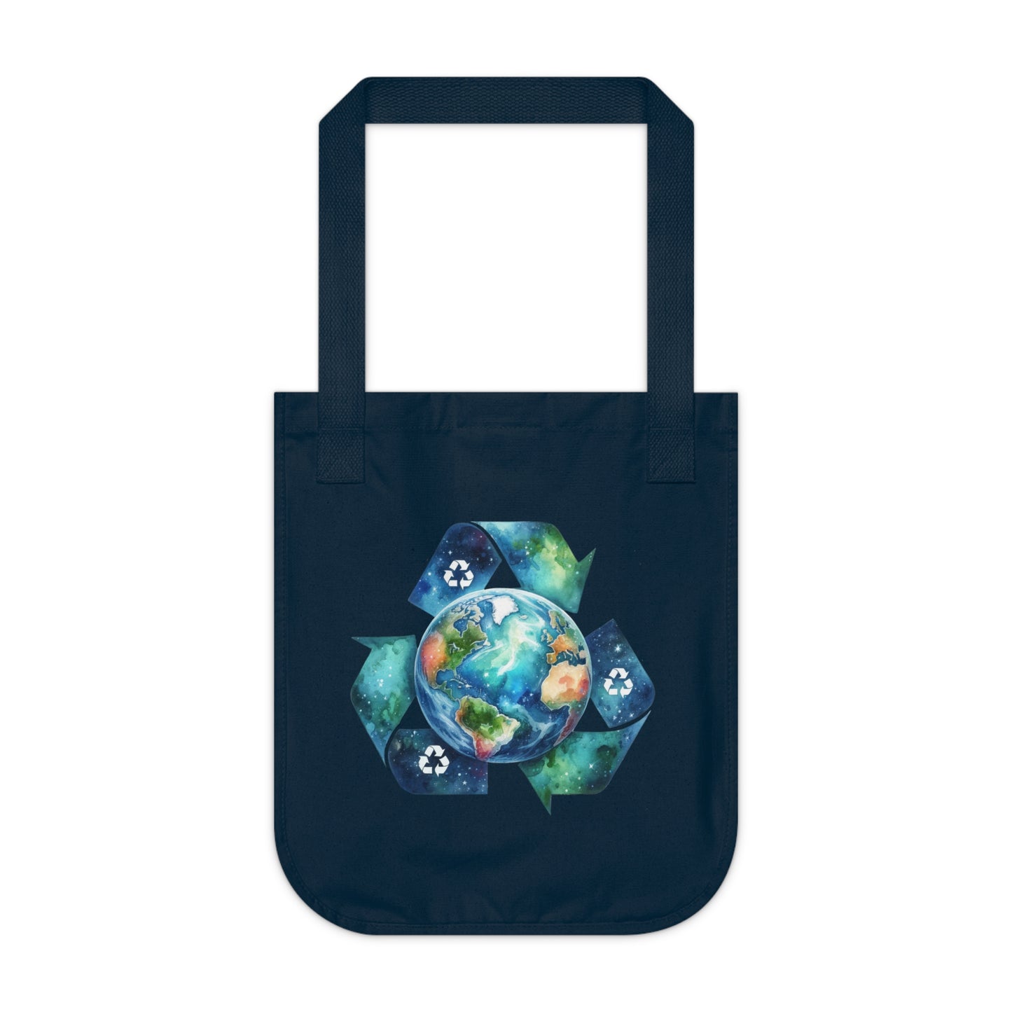 Eco-Friendly Organic Canvas Tote Bag - Recycle the Earth Design