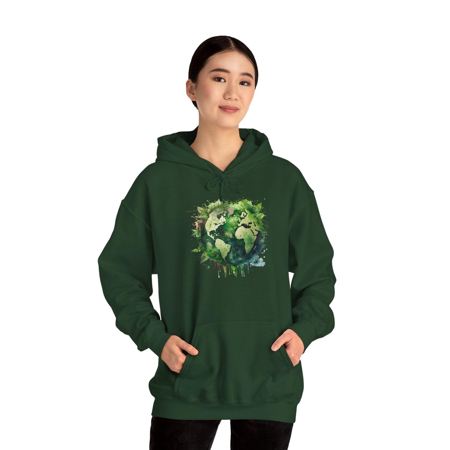 Eco-Friendly World Map Hooded Sweatshirt