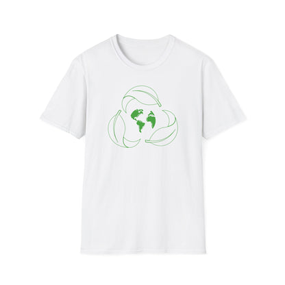 Eco-Friendly Unisex Softstyle T-Shirt with Earth & Leaf Design