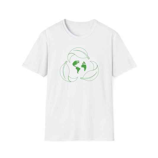 Eco-Friendly Unisex Softstyle T-Shirt with Earth & Leaf Design