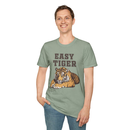 Easy Tiger Unisex Softstyle T-Shirt - Relaxed Graphic Tee for Animal Lovers