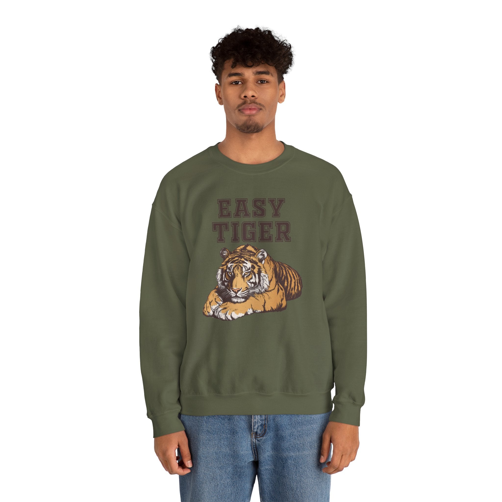 Easy Tiger Unisex Heavy Blend™ Crewneck Sweatshirt - Relaxed Comfort for Animal Lovers