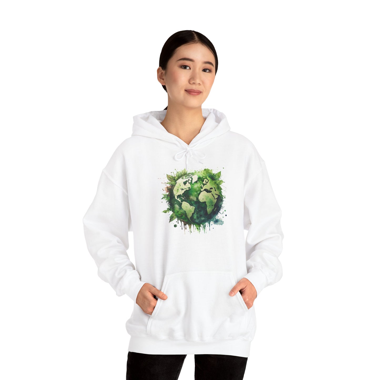 Eco-Friendly World Map Hooded Sweatshirt