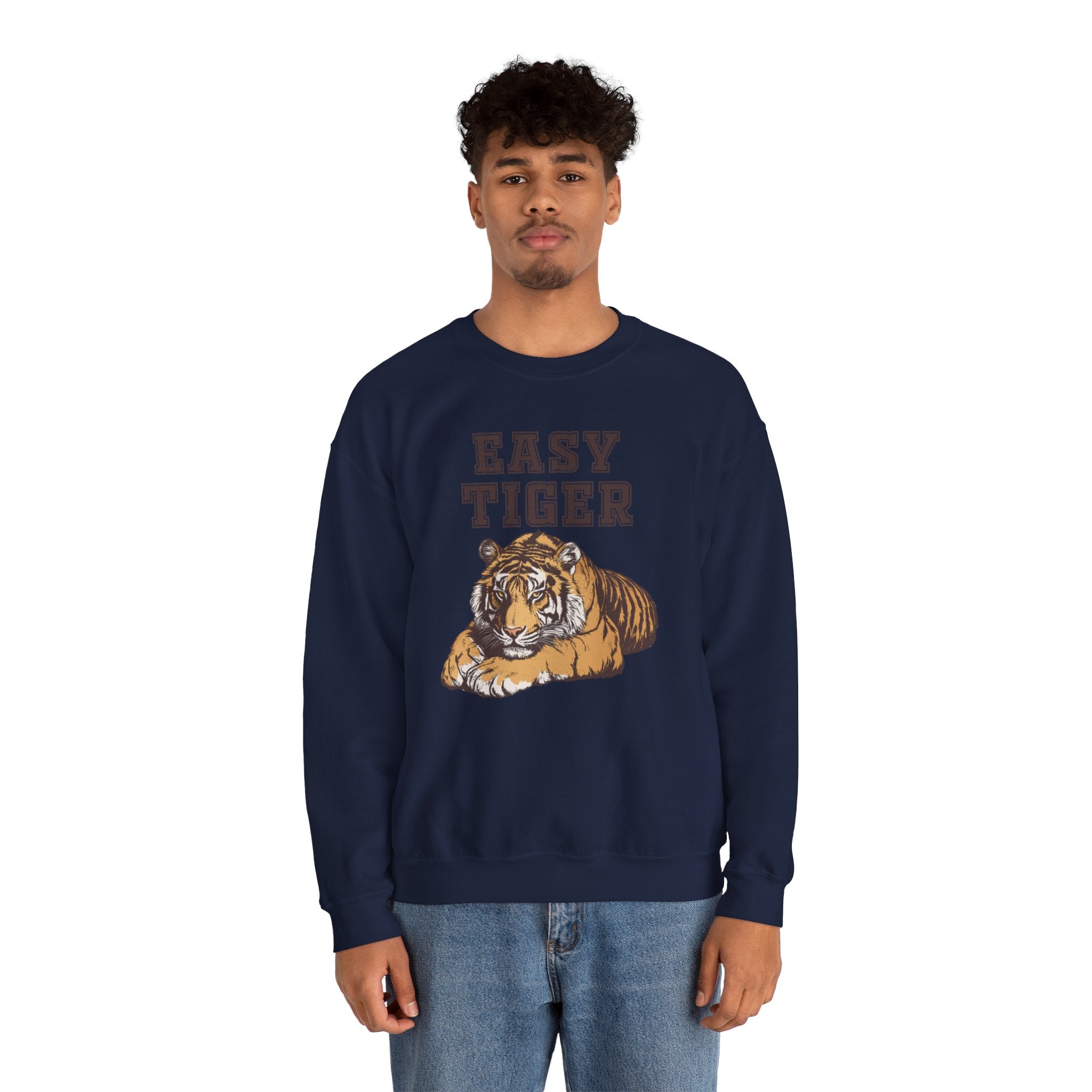 Easy Tiger Unisex Heavy Blend™ Crewneck Sweatshirt - Relaxed Comfort for Animal Lovers