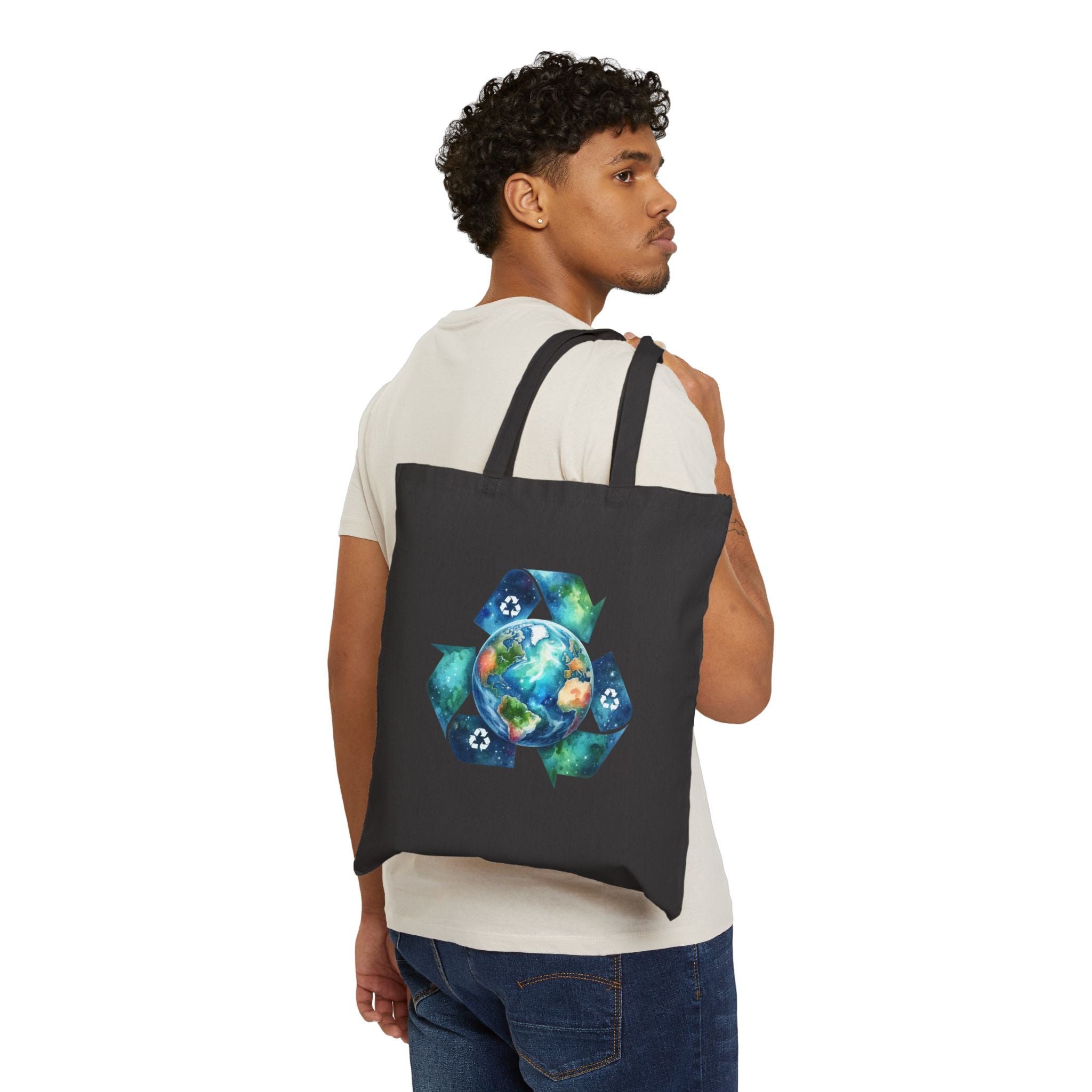 Eco-Friendly Cotton Canvas Tote Bag - Recycle Earth Design