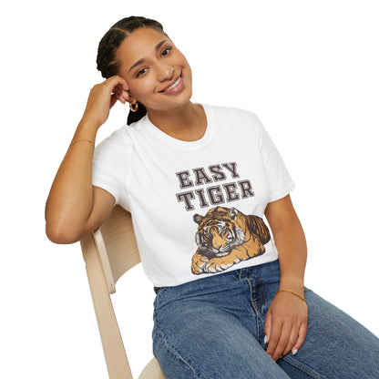 Easy Tiger Unisex Softstyle T-Shirt - Relaxed Graphic Tee for Animal Lovers