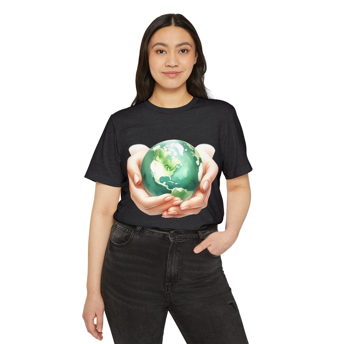 Eco Hands Holding Earth | Organic Earth Day T-Shirt