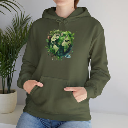 Eco-Friendly World Map Hooded Sweatshirt