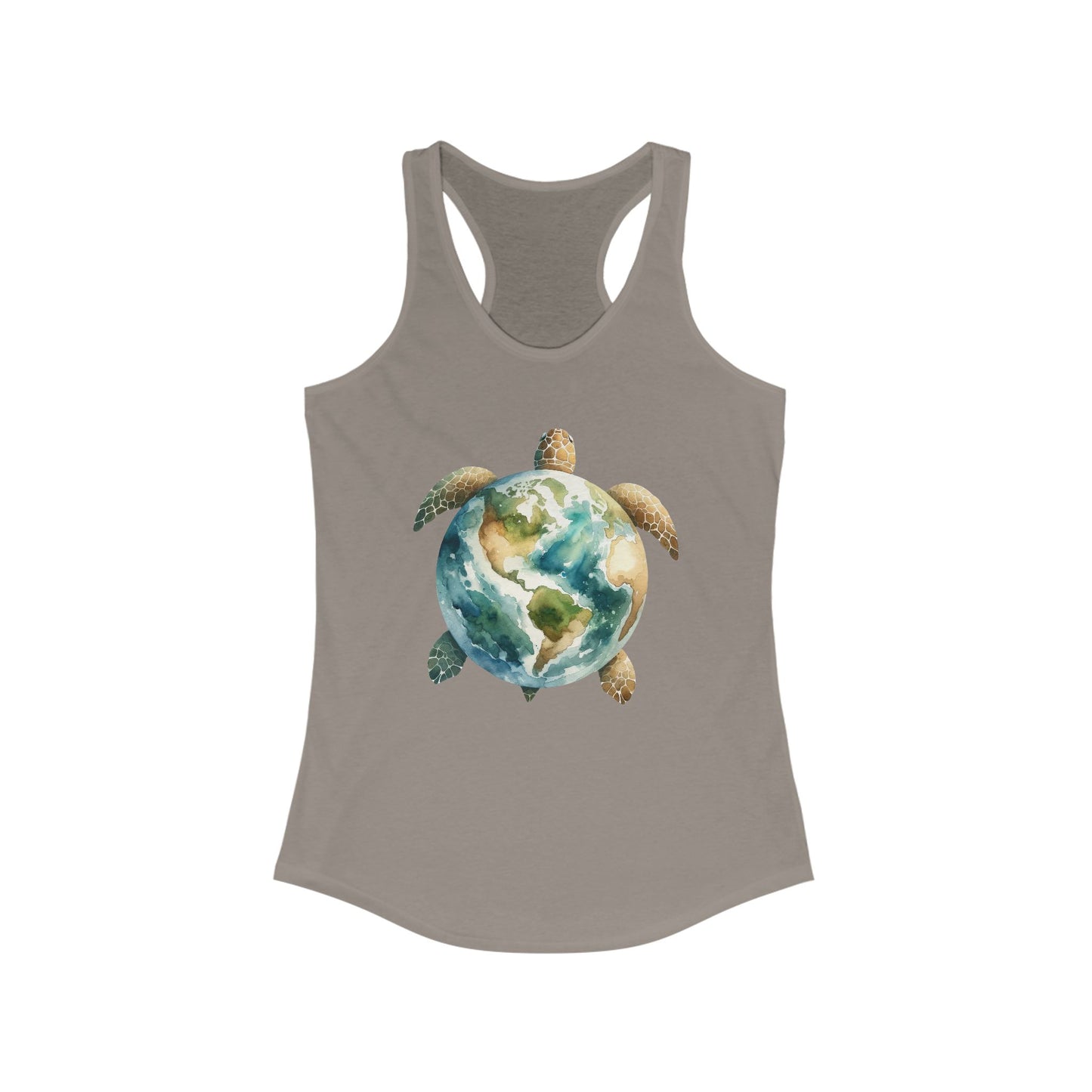 Eco-Friendly Turtle Graphic Women's Racerback Tank Top