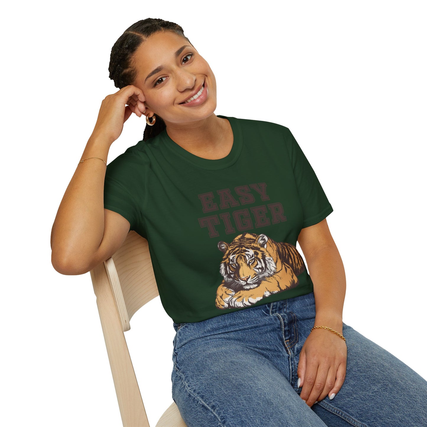 Easy Tiger Unisex Softstyle T-Shirt - Relaxed Graphic Tee for Animal Lovers