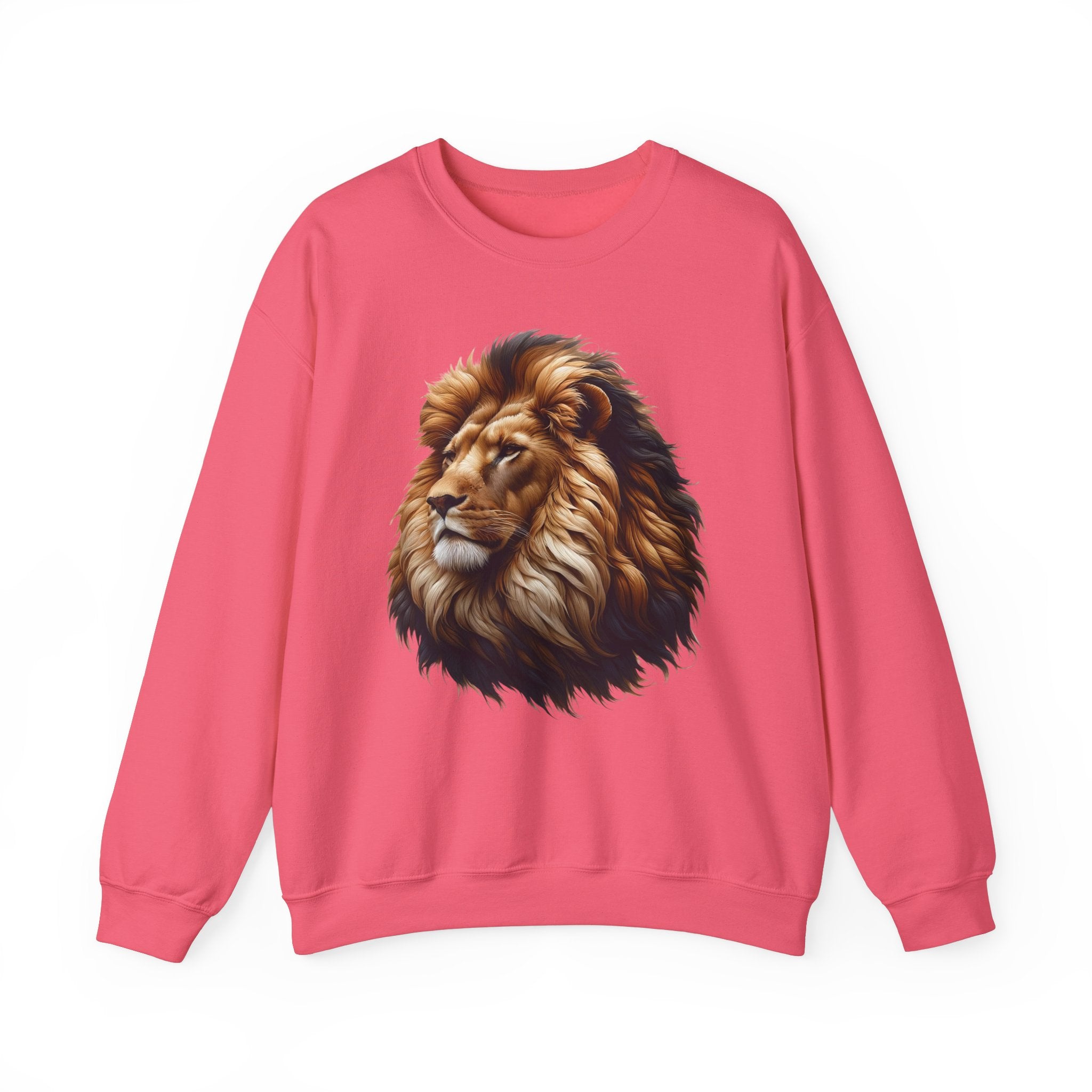 Lion Design Crewneck Sweatshirt - Relaxed Comfort for Animal Lovers