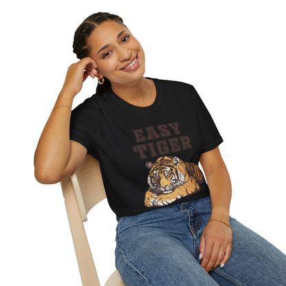 Easy Tiger Unisex Softstyle T-Shirt - Relaxed Graphic Tee for Animal Lovers