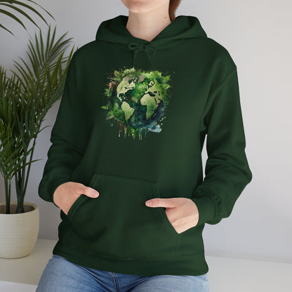 Eco-Friendly World Map Hooded Sweatshirt