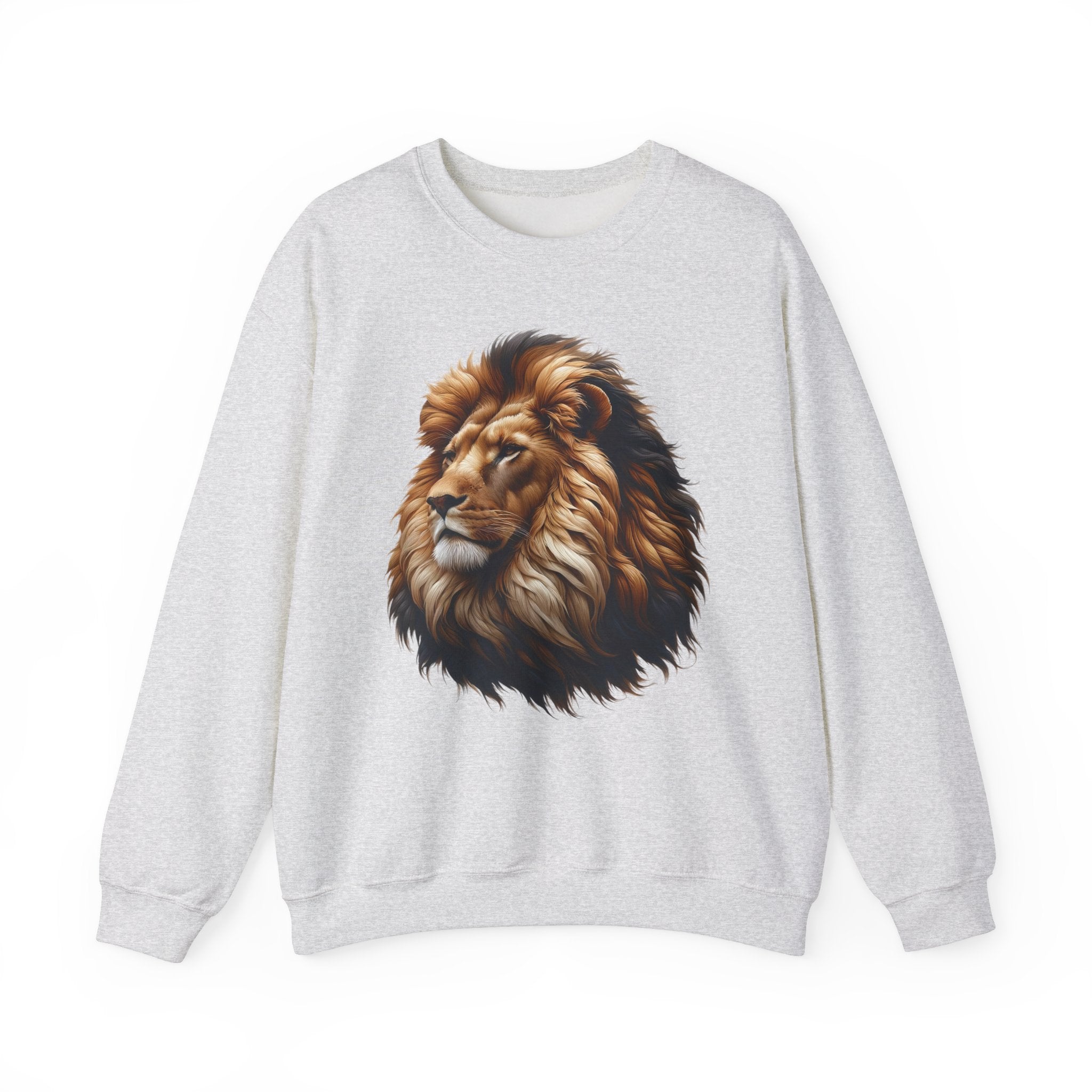 Lion Design Crewneck Sweatshirt - Relaxed Comfort for Animal Lovers