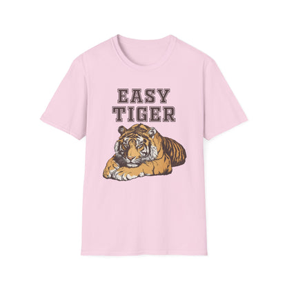 Easy Tiger Unisex Softstyle T-Shirt - Relaxed Graphic Tee for Animal Lovers