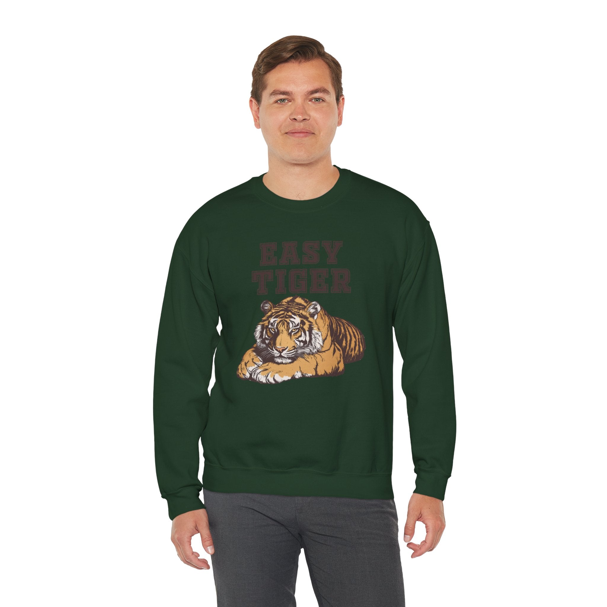 Easy Tiger Unisex Heavy Blend™ Crewneck Sweatshirt - Relaxed Comfort for Animal Lovers