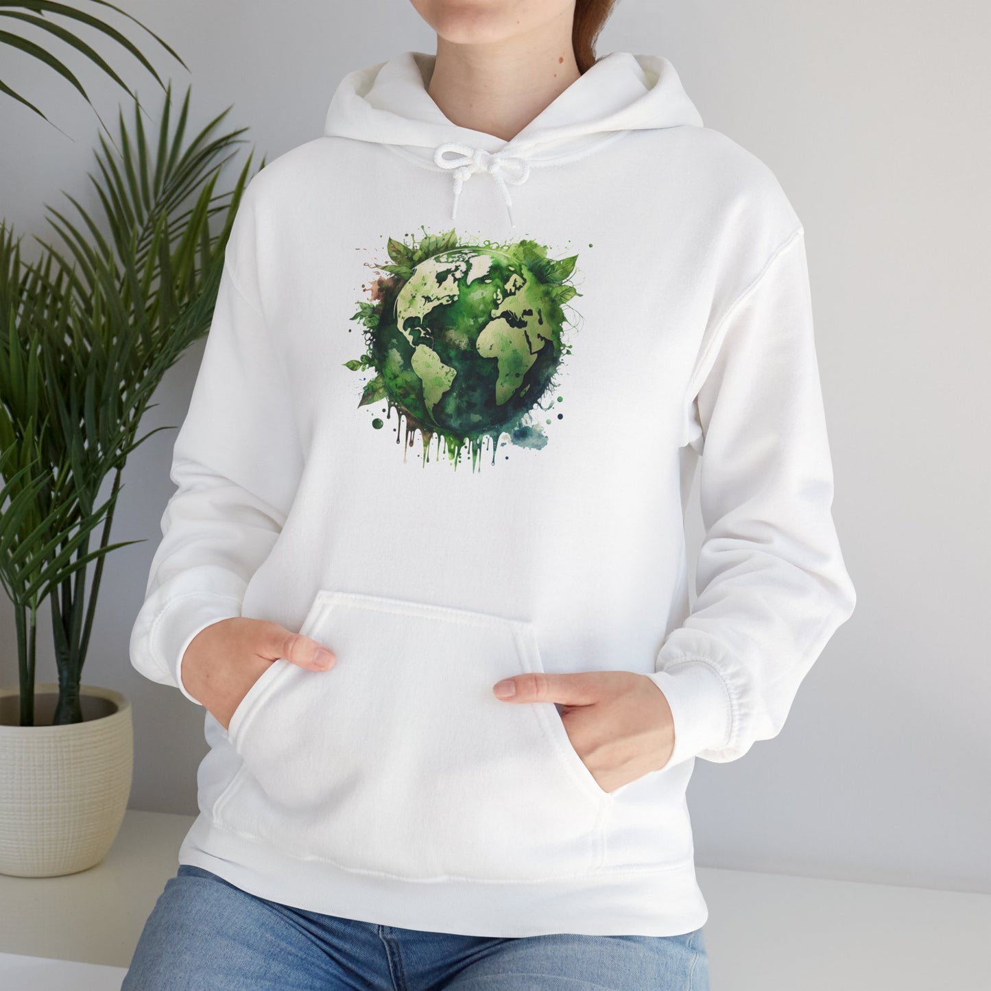 Eco-Friendly World Map Hooded Sweatshirt