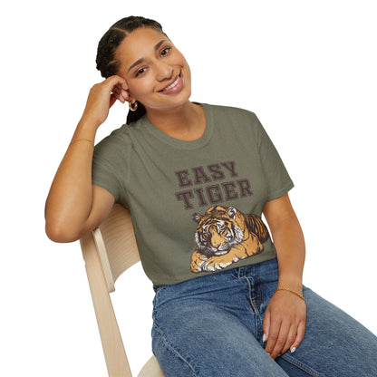 Easy Tiger Unisex Softstyle T-Shirt - Relaxed Graphic Tee for Animal Lovers