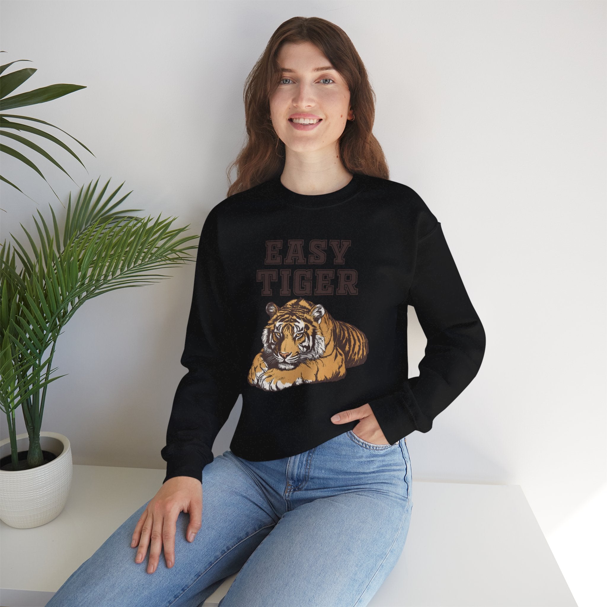 Easy Tiger Unisex Heavy Blend™ Crewneck Sweatshirt - Relaxed Comfort for Animal Lovers