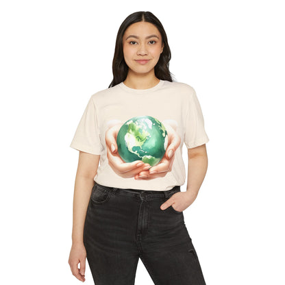 Eco Hands Holding Earth | Organic Earth Day T-Shirt