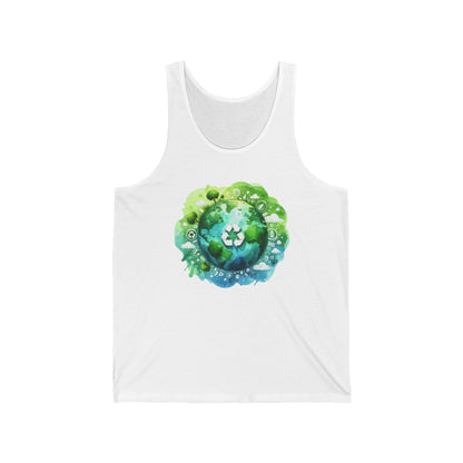 Eco-Friendly Unisex Jersey Tank Top - Sustainable Planet Design