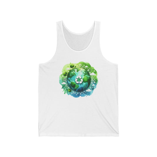 Eco-Friendly Unisex Jersey Tank Top - Sustainable Planet Design