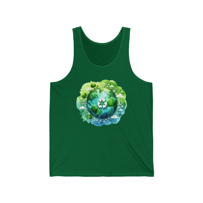 Eco-Friendly Unisex Jersey Tank Top - Sustainable Planet Design