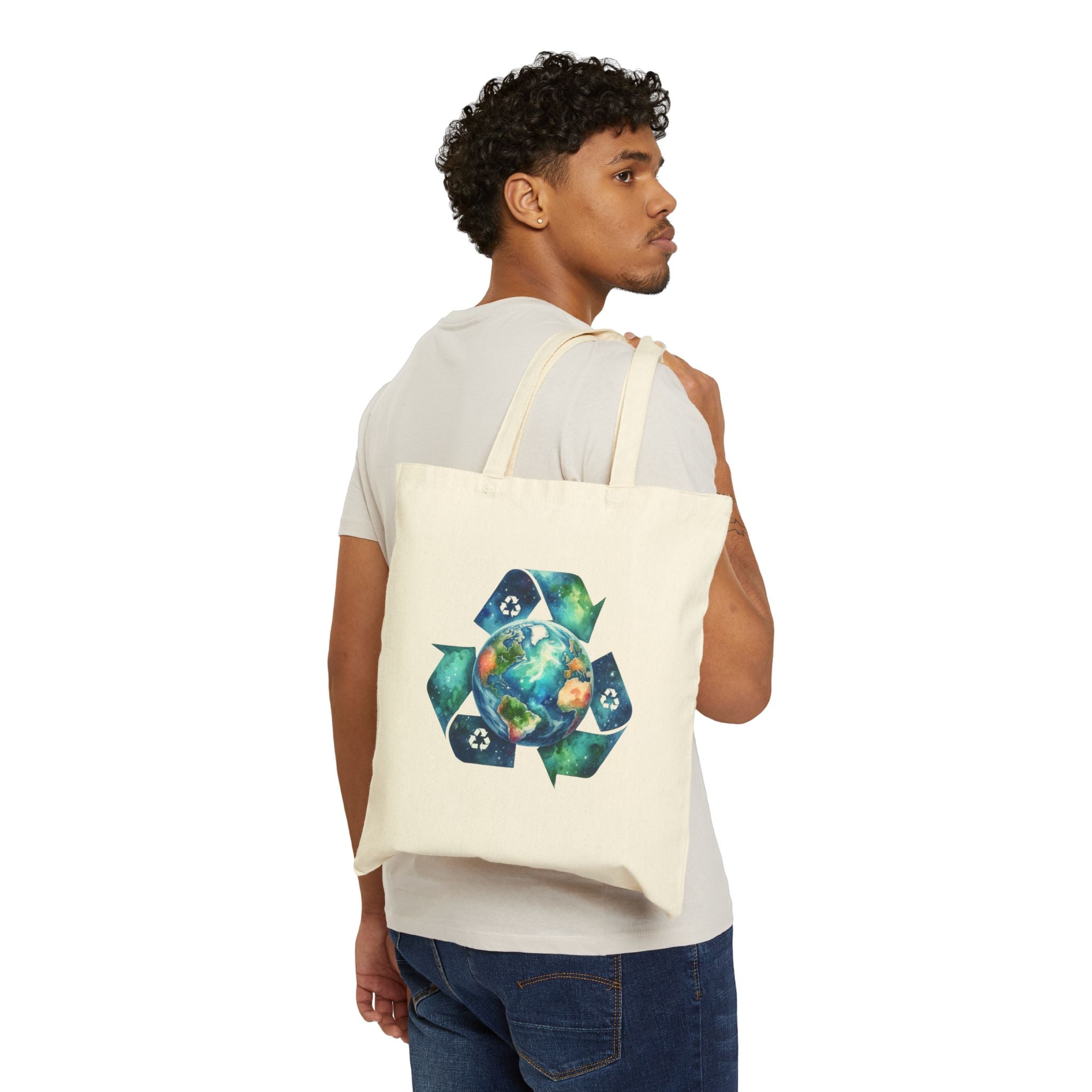 Eco-Friendly Cotton Canvas Tote Bag - Recycle Earth Design