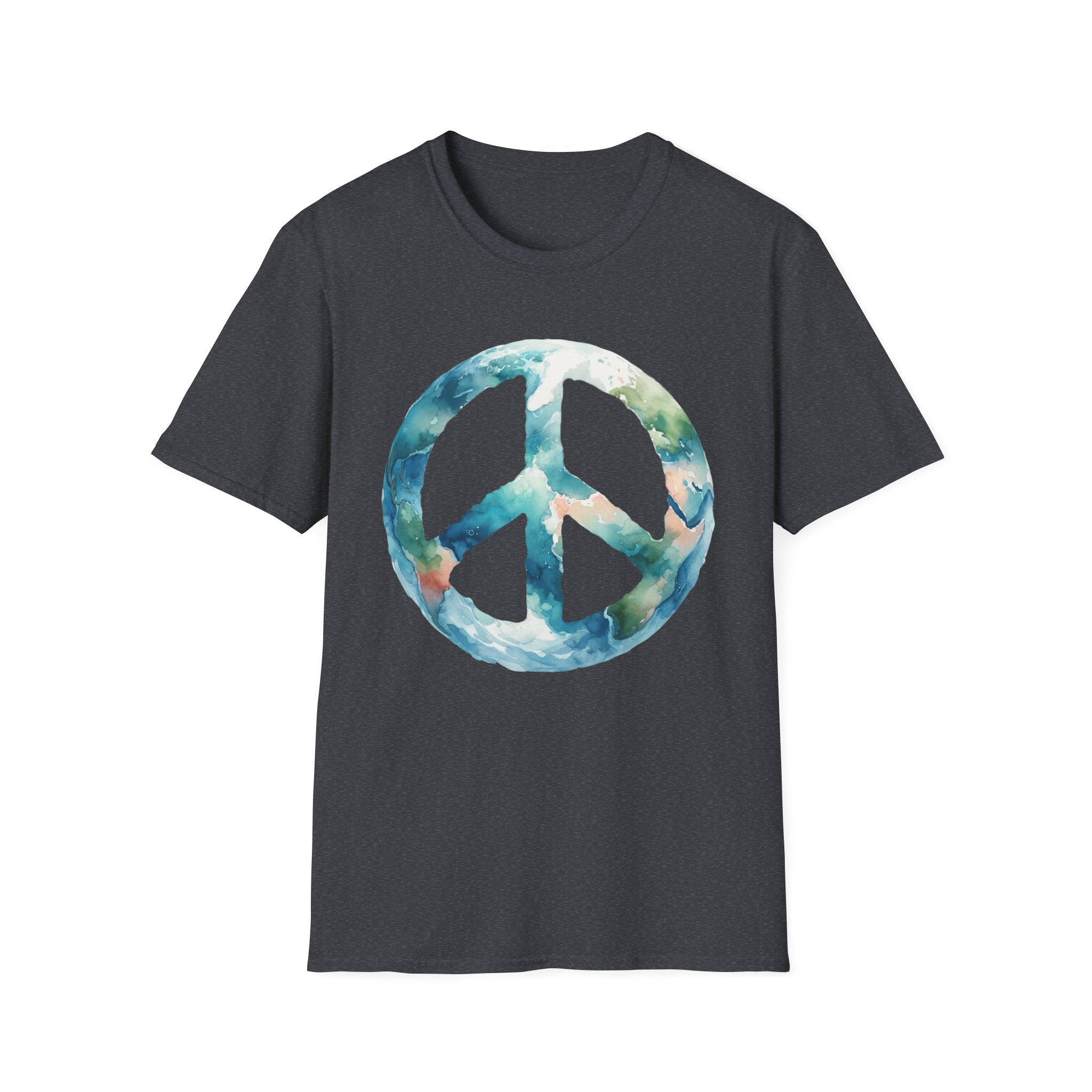Earth Peace Sign Unisex T-Shirt - Watercolor Planet-Inspired