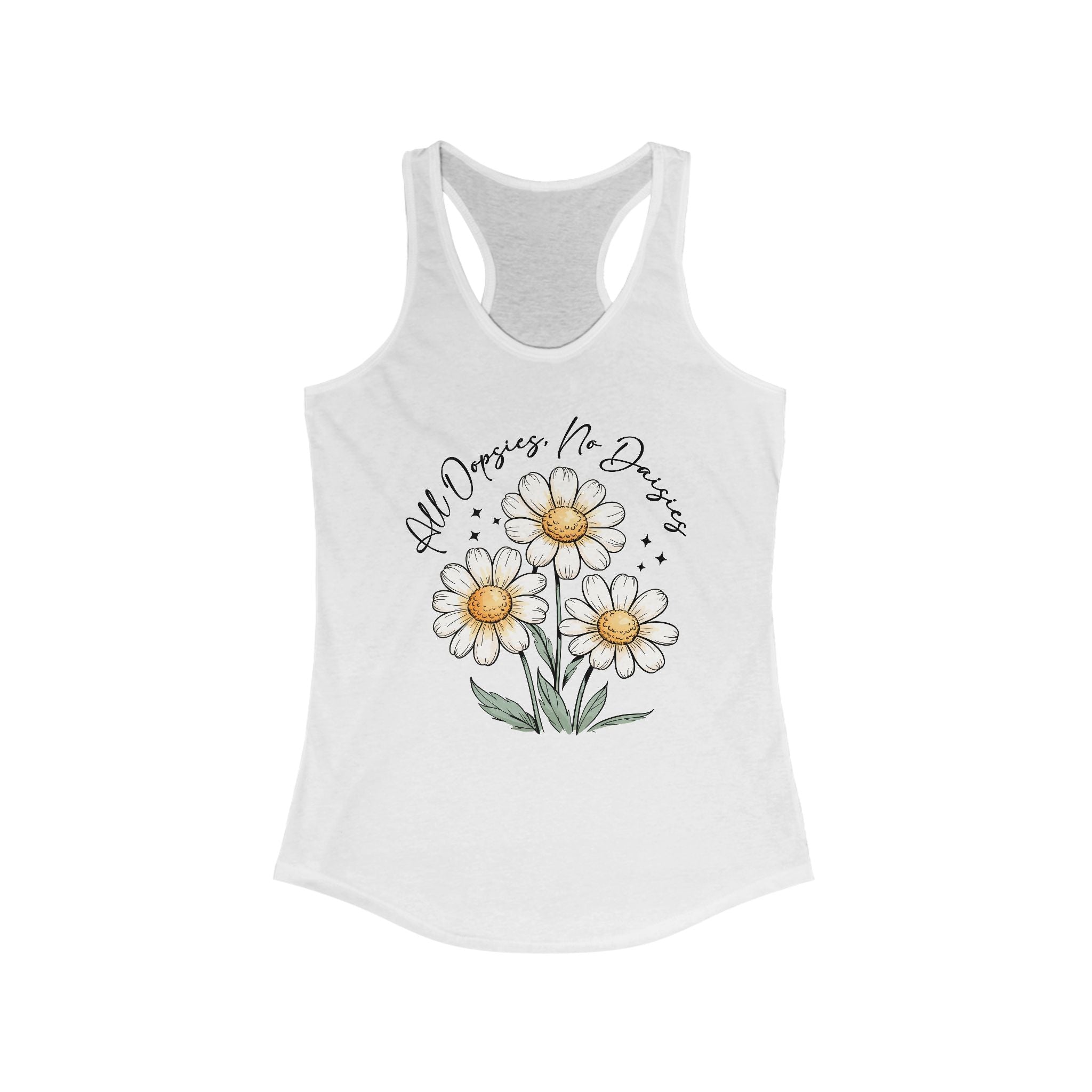 Women Floral Racerback Tank Top - All Dreams No Doubts