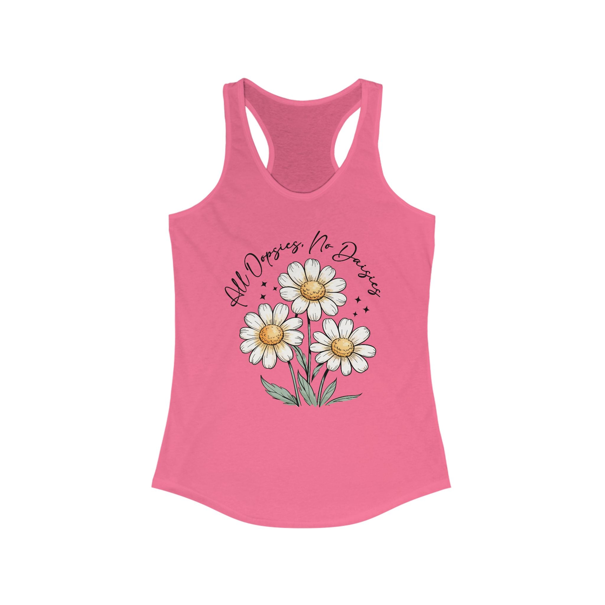 Women Floral Racerback Tank Top - All Dreams No Doubts