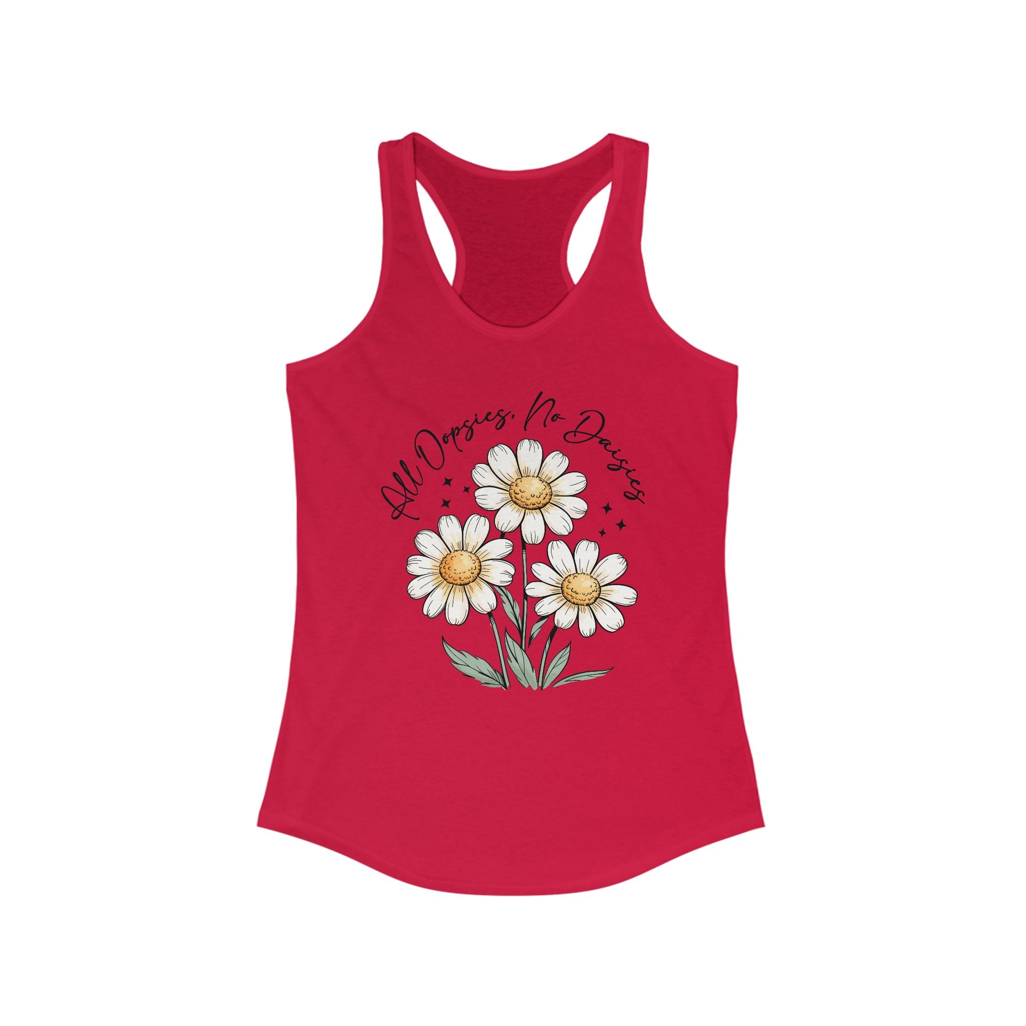 Women Floral Racerback Tank Top - All Dreams No Doubts