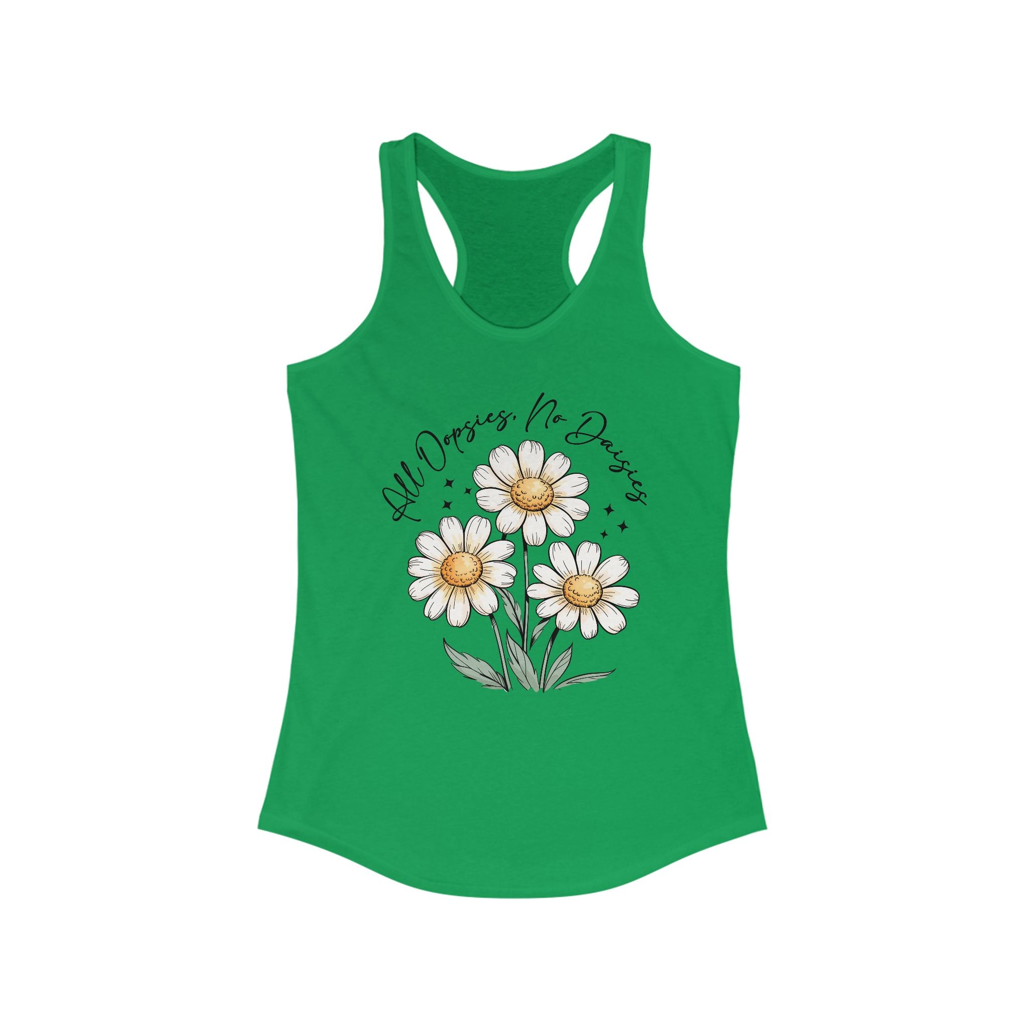 Women Floral Racerback Tank Top - All Dreams No Doubts