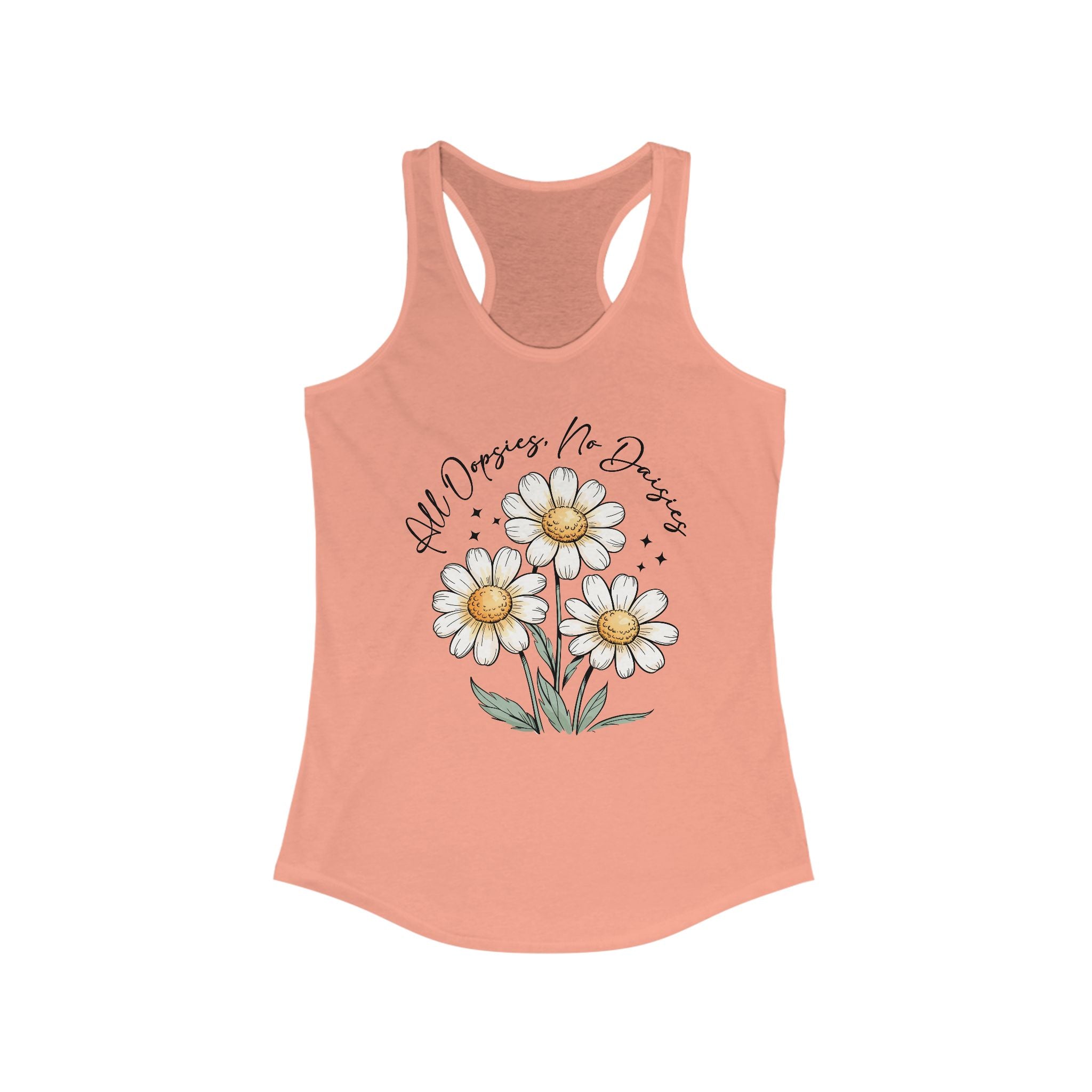 Women Floral Racerback Tank Top - All Dreams No Doubts